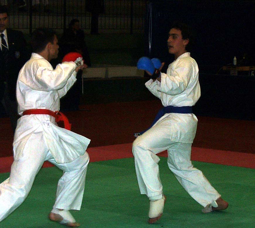 Francesco in gara di karate, guardia
