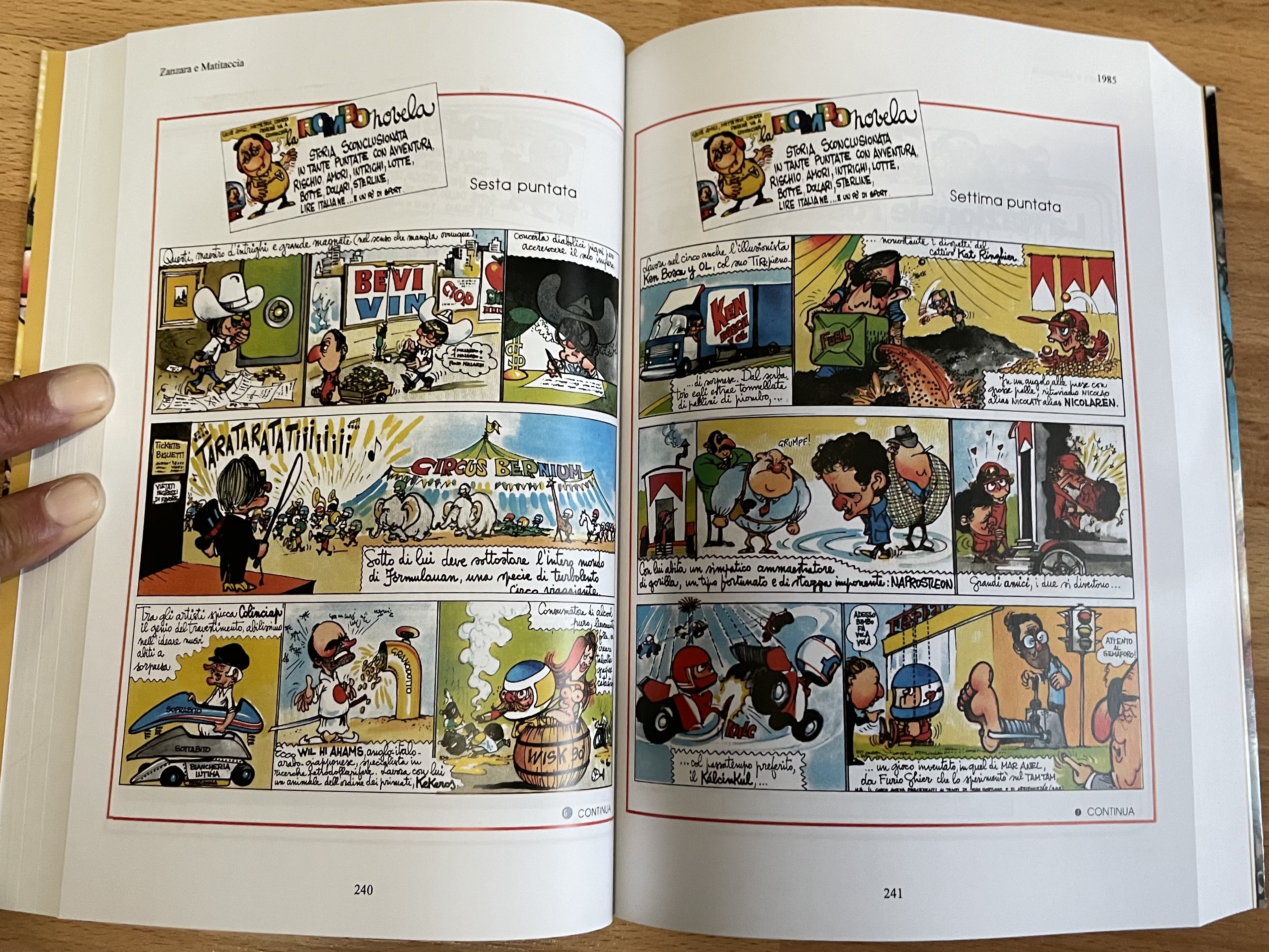 Pagina del libro dedicata al 1985, la Rombo Novela