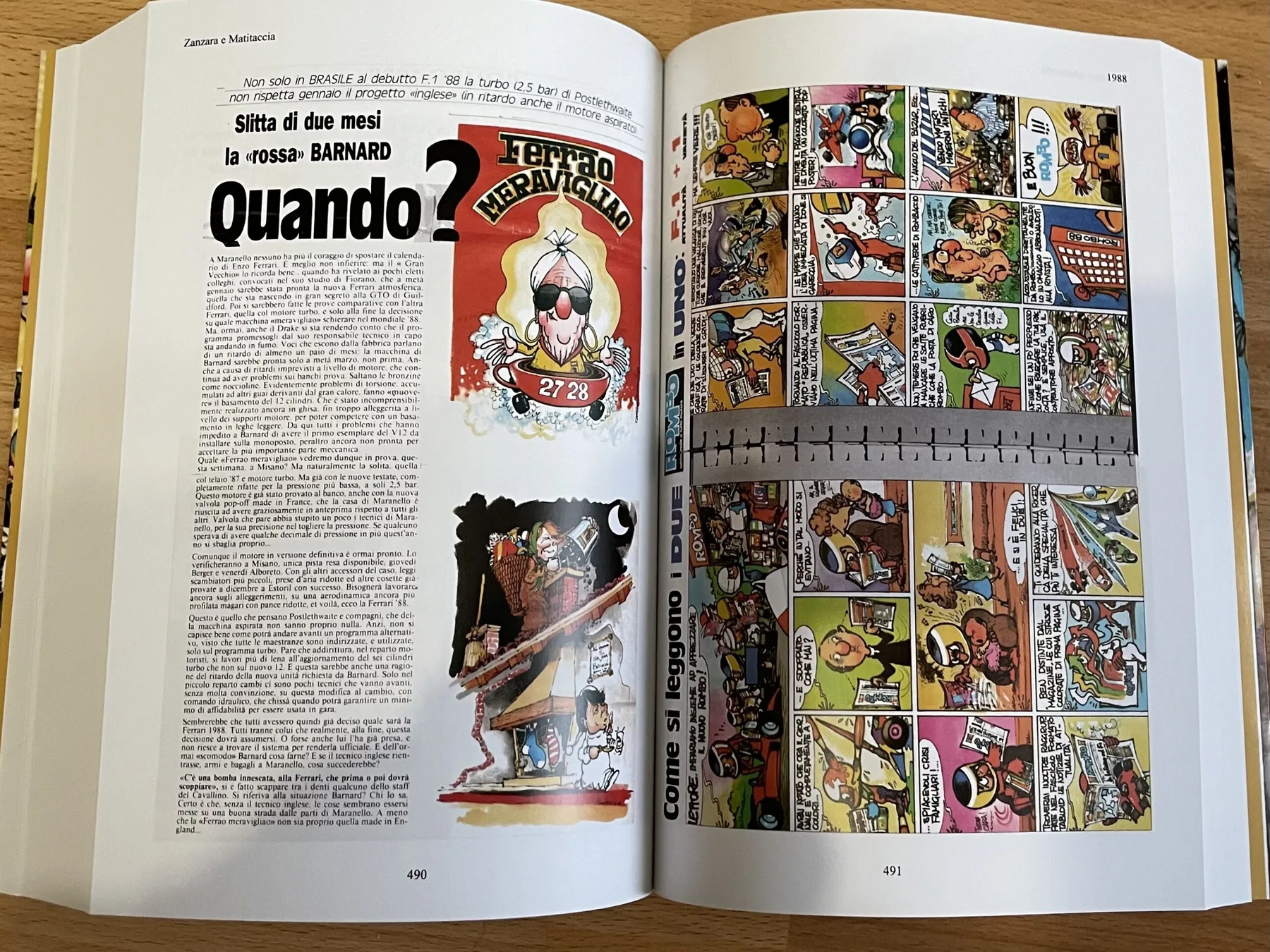 Pagina del libro dedicata al 1988, «Quando? Slitta di due mesi la rossa Barnard»