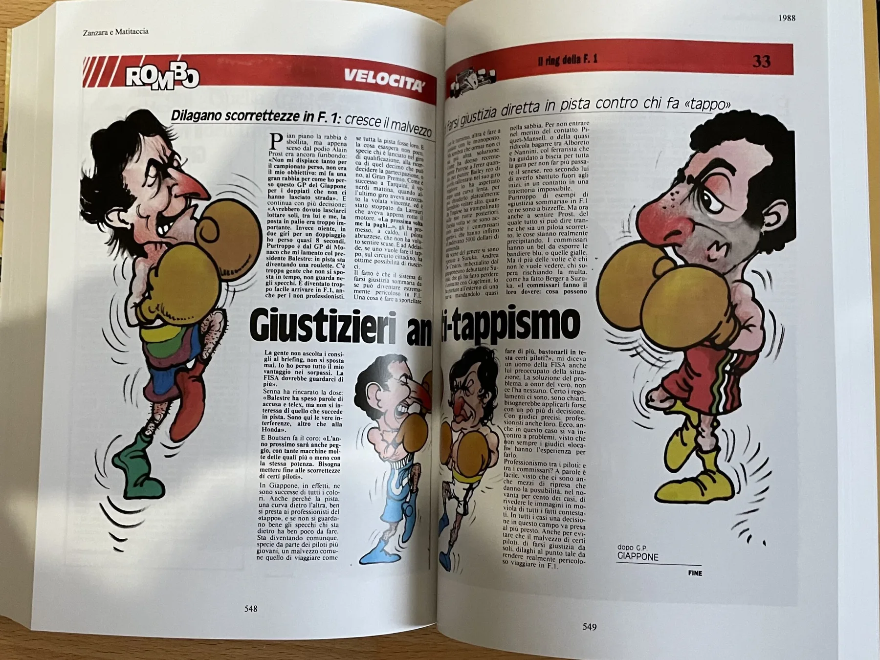 Pagina del libro dedicata al 1988, «Giustizieri anti-tappismo»
